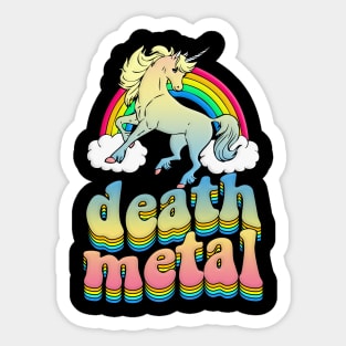 Death Metal Unicorn Rainbow Graphic Design Logo Sticker